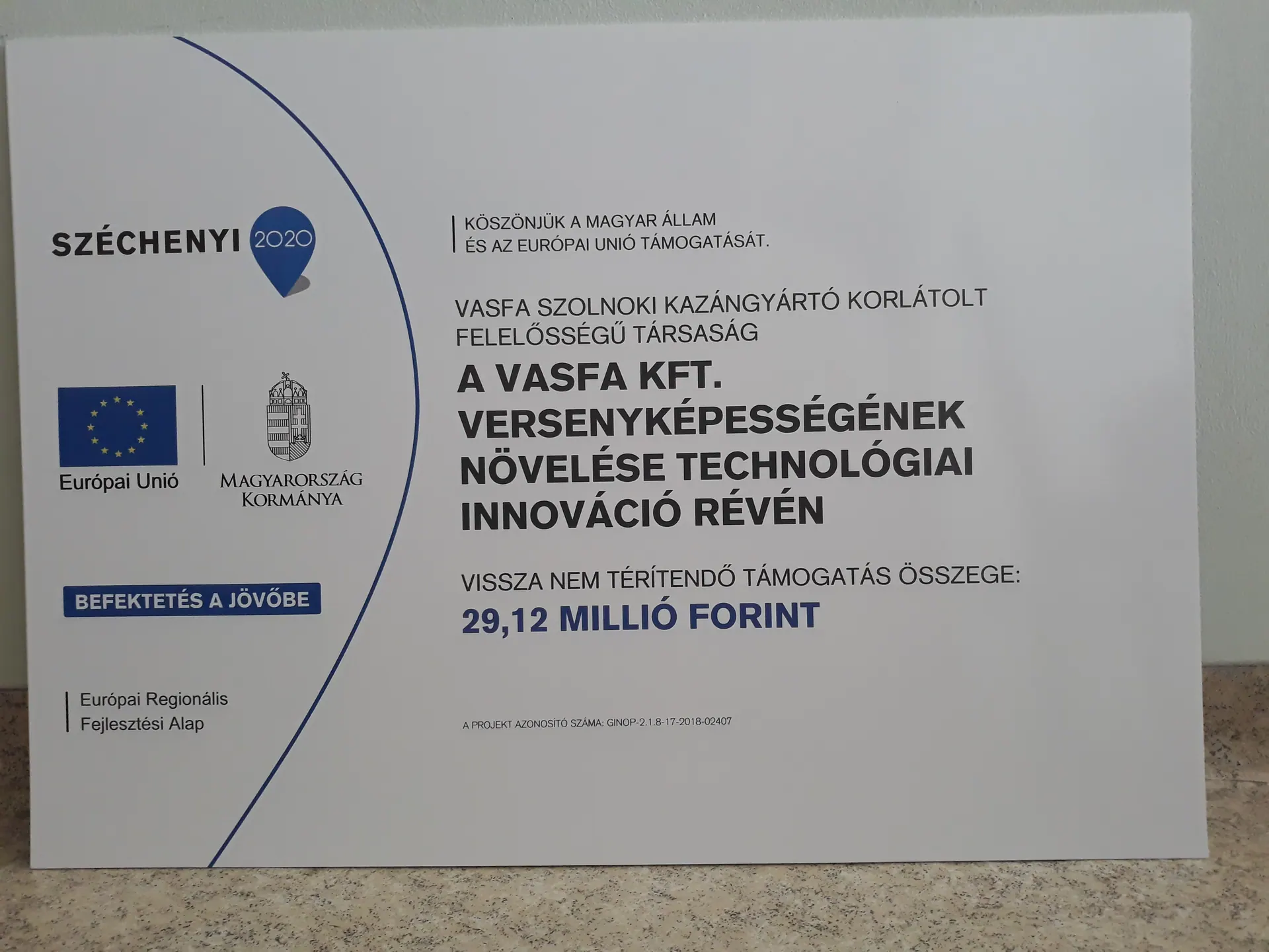Széchényi támogatás: plazmavágó (1)